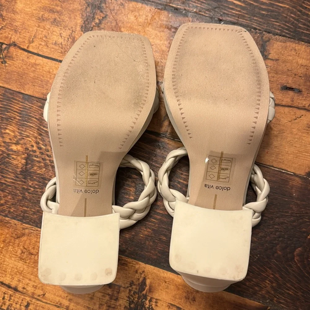 NWOT DolceVita Cream Neutral braided heels size 8.5 - Picture 5 of 6